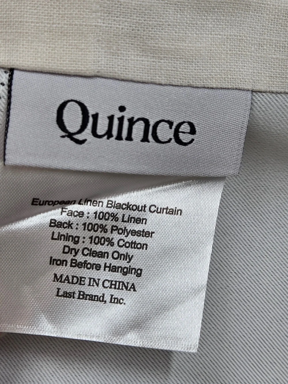 NWT QUINCE Set Of 2 48x96 European Linen True Blackout Curtains Cream 9503